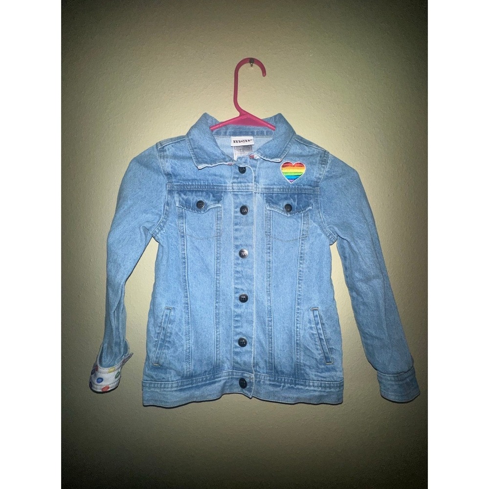 Girl M&M rainbow Jean jacket